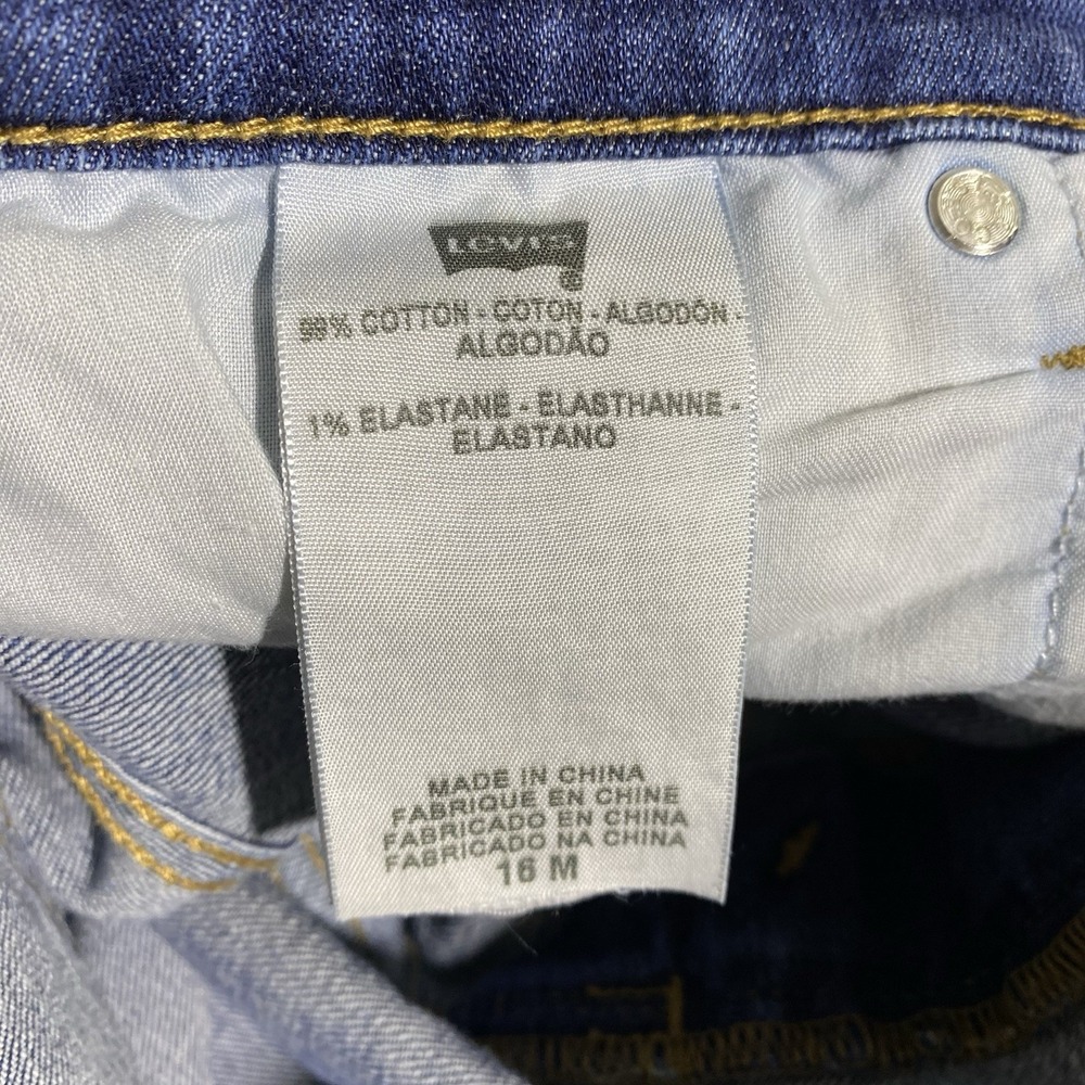 Levi's 505 Straight Leg Jeans Women 16 M 36x30 Blue Denim Mid-Rise Stretch Pants - Picture 4 of 16